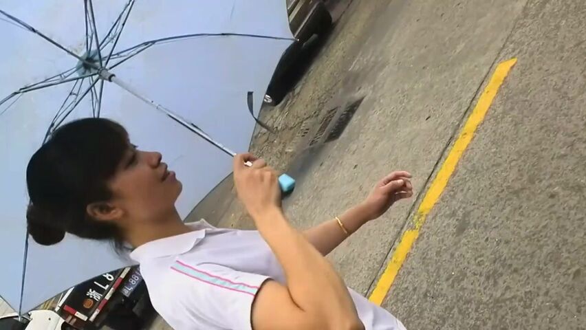 浙江舟山街头 一路跟踪偷拍刚下班的厂妹